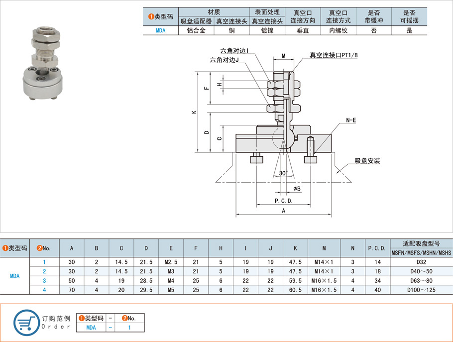 垂直真空口不帶緩沖型吸盤支架的作用