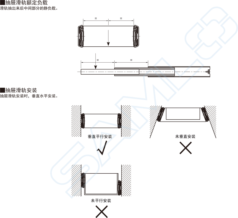 輕載型抽屜滑軌-鋁合金三段式工業(yè)滑軌安裝方法