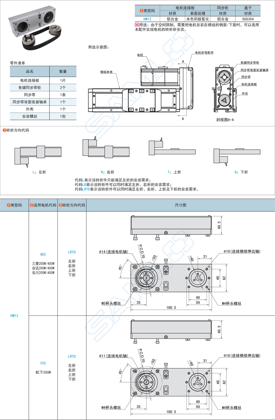 上隆電機折彎模組配件-適配TRG12鋁合金材質