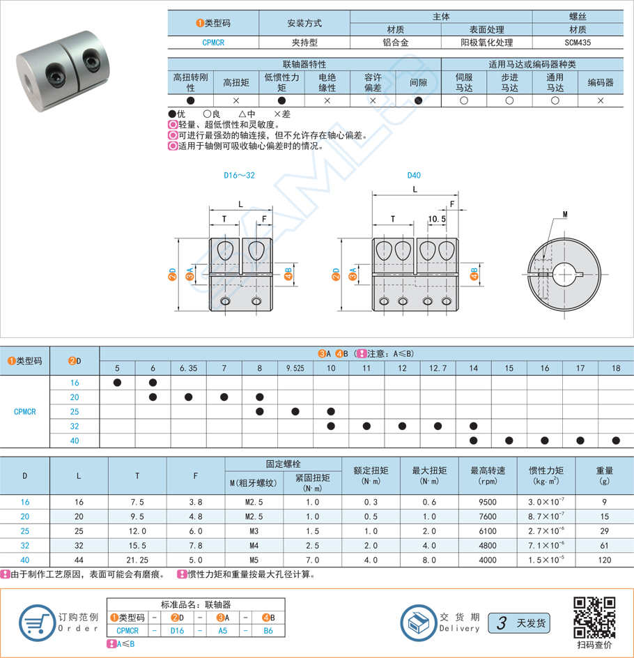 夾持型剛性聯(lián)軸器的容許偏差