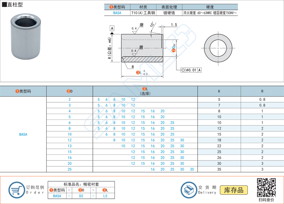 直柱型精密襯套定制多少錢一個(gè)