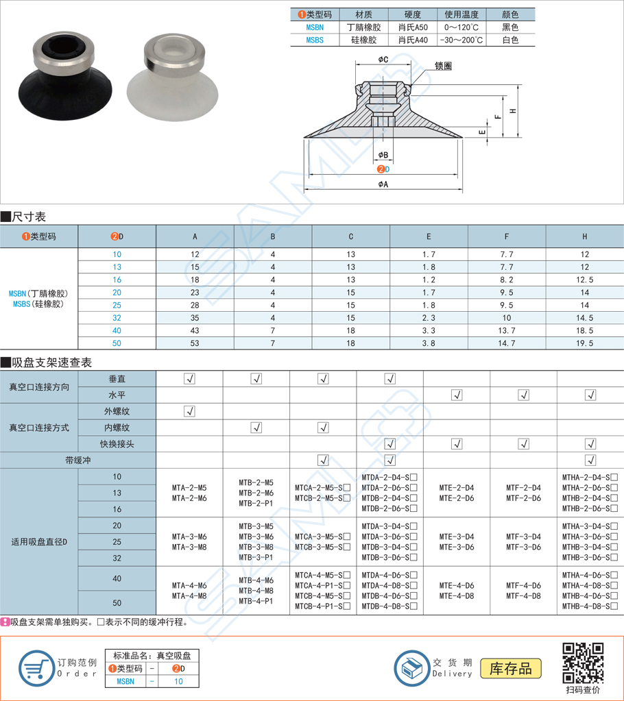 平型帶肋真空吸盤規(guī)格參數(shù)尺寸